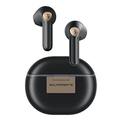 Image de SoundPEATS Air3 Deluxe HS Écouteurs Bluetooth sans Fil Hi Res Audio Semi Intra Auriculaires Codec LDAC, Oreillettes 5.2 Appel Clair ENC, Contrôle APP, 20 Heures d&#039;écoute Noir