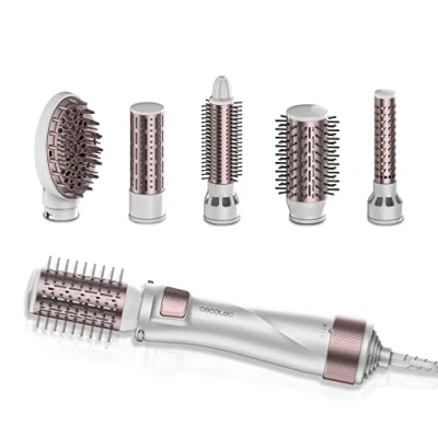 Image de Cecotec Brosse à air 5 en 1 Bamba CeramicCare 5in1 Pro 1000 W, céramique, technologie ionique, 3 réglages de température et 2 vitesses, fonction froid, comprend têtes