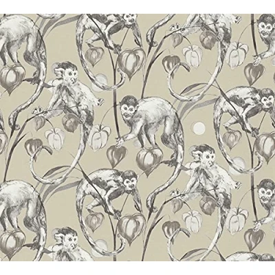 Image de Michalsky Living Papier peint non tissé Jungle Change is Good 10,05 m x 0,53 Beige Gris Blanc 379823