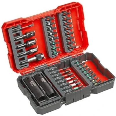 Image de kwb Bit Box pour visseuse à impact/percussion 39 pièces Jeu d&#039;embouts avec porte embouts et clés douilles résistantes aux chocs, tiges E C 6.3