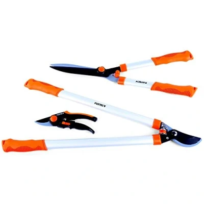 Image de Set premium 3 sécateurs de jardin à main, branches, haies FUXTEC FX SPS3 ciseaux manuel, élagueur pour taille haie manuel mettre vos en forme
