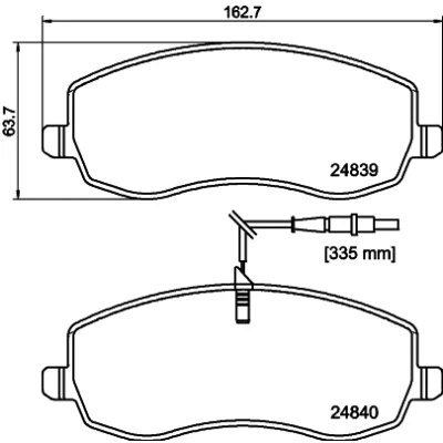 Image de HELLA 8DB 355 013 871 Jeu de plaquettes frein avec contact du palpeur d&#039;usure intégré PEUGEOT: 807, CITROËN: C8, FIAT: Ulysse II