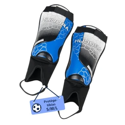 Image de HUDORA Protège Tibias avec Protection de Cheville Confortables en Mousse Football protecteurs Taille S/M/L