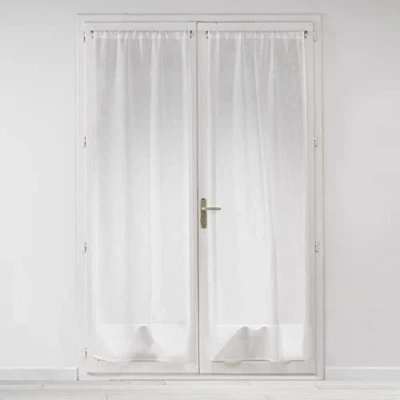 Image de douceur d&#039;interieur Milza Paire Droite Passe Tringle, Polyester, Blanc, 2 x 70 240 cm