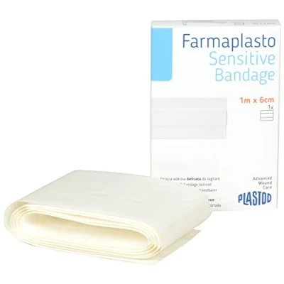 Image de Plastod SPA Pansement Adhésif pour Coupure, Extensible, Non Tissé Peaux Sensibles, 1 M X 6 Cm, 35855
