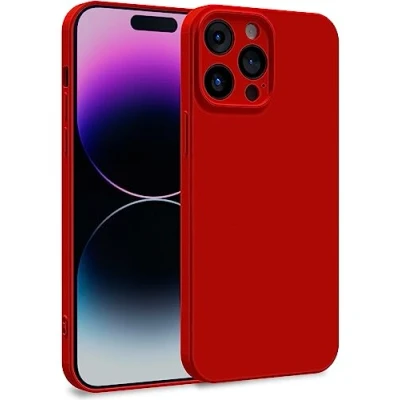 Image de MyGadget Coque Compatible avec Apple iPhone 14 Pro Max Case TPU Souple &amp; Soft Doublure Microfibre Cover Protection Extra Fine Légère Rouge