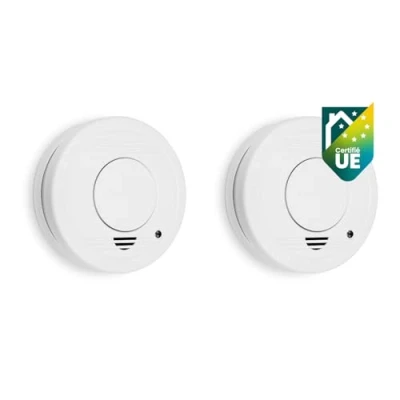 Image de Smartwares Lot de 2 détecteurs fumée Capteur Optique Durée Vie : 10 Ans Bouton Test 85 DB 10.048.28