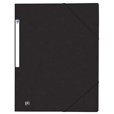 Image de OXFORD Lot de 50 Chemises 3 Rabats Top File + A4 avec Elastique Couverture Carte Noir