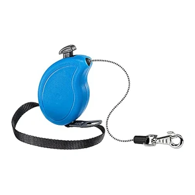 Image de Ferplast Laisse Chien Enrouleur Flippy One, pour Petits Chiens jusqu&#039;à 8 Kg. Cordon Extensible Max 3 m. Bouton Unique verrouiller et déverrouiller, Bleu Clair