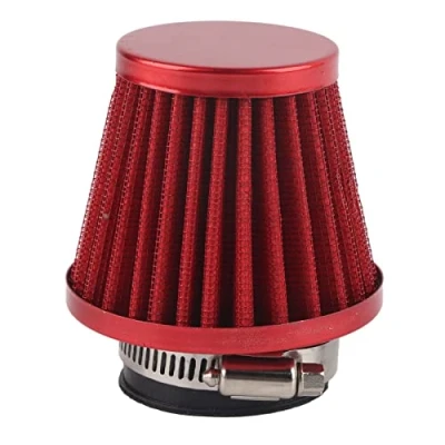 Image de 38mm Filtre à air Rond Cône Universel Automatique Prise D&#039;air Froid Kit D&#039;induction d&#039;Entrée de Moto pour Tout terrain VTT Quatre Pit Bike(Rouge)