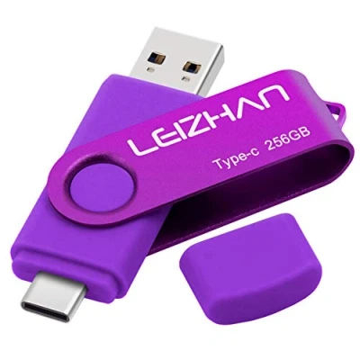 Image de LEIZHAN Clé USB 3.0 256 Go Flash Drive Type C OTG Pendrive pour Huawei Samsung Smartphone Android de Violet