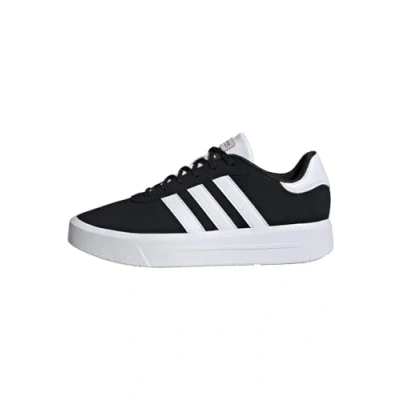 Image de adidas Baskets Court Platform en Daim pour Femme, Core Noir Nuage Blanc Blanc, 36 2/3 EU