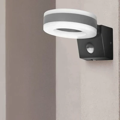 Image de Adviti HOWLIT LED Luminaire Exterieur Avec Détecteur de Mouvement 1800lm IP65 4000K Réglage l&#039;Intensité Lumineuse la Durée d&#039;Eclairage (gris)