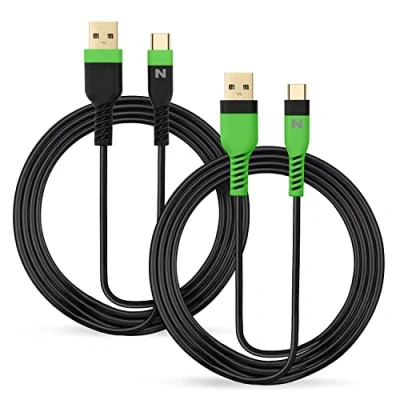 Image de NITHO Câble USB C, [Lot de 2, 4M] Câbles Charge Rapide Type C pour Manette Xbox Series X/S, PlayStation 5 et les Appareils Cable A vers Smartphone, Tablettes Vert