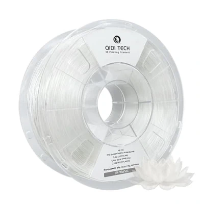 Image de QIDI TECH TPU 95A Filament à haut débit 1.75mm，TPU95A HF flexible pour imprimante 3D, haute résilience, adapté l&#039;impression grande vitesse, bobine de 1kg, Transparent