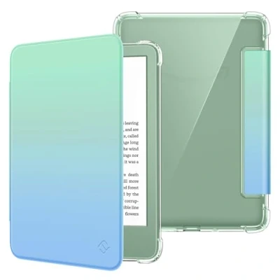 Image de FINTIE Étui pour 6&quot; Kindle (11e Génération, Modèle 2024/2022), Transparent en TPU Souple Housse Veille/Réveil Auto, Ombre Littorale