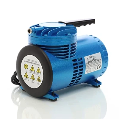 Image de Wiltec Compresseur à membrane Aérographe Airbrush AS06 Portatif et silencieux 3,5 bar Diaphragme Sans huile Pour aérographie, modélisme, manucure, tatouage