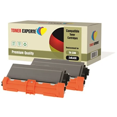 Image de Toner EXPERTE Pack 2 Compatibles TN3380 Cartouches de pour Brother HL 5440D 5450D 5450DN 5470DW 5480DW 6180 6180DW MFC 8510DN 8520DN 8950DW DCP 8110DN 8250