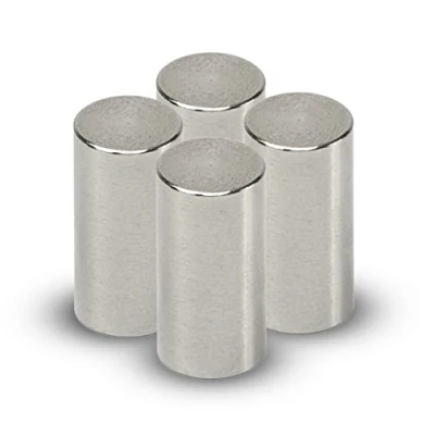 Image de MAUL Aimant Néodyme, Lot de 4 Aimants Ronds Particulièrement Puissants à Usage Multiple, au design Moderne et Élégant, 10 x 20 mm, Charge Jusqu&#039;à 2, kg, Argent