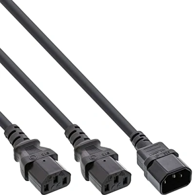 Image de InLine Y cable Câble d&#039;alimentation IEC 60320 C14 pour 2 x C13 3 m noir