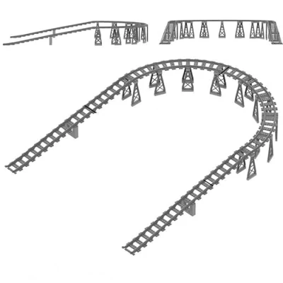 Image de YLtremker Technique Train, Voie ferroviaire, City Train Power Functions Kit Courbure de Voie, Rails, Accessoires Blocs Serrage(Type B)