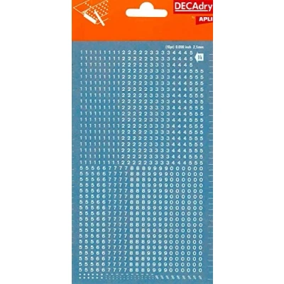 Image de Apli DDB14F Chiffres transfert blancs 2,5 mm 952 caractères