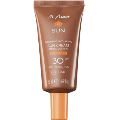 Image de M. Asam SUN Crème solaire anti âge intense pour le visage SPF 30 (50 ml) avec protection immédiate contre les rayons UVA &amp; UVB, prévient dommages cutanés dus au soleil