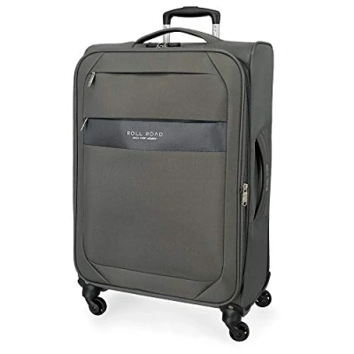 Image de Roll Road Royce Valise Grande Gris 48x76x29 cms Souple Polyester Serrure à combinaison 93L 2,9Kgs 4 roues Extensible