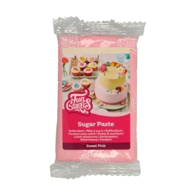 Image de FunCakes Pâte à Sucre Sweet Pink: facile utiliser, lisse, flexible, douce et pliable, parfaite pour la décoration de gâteaux, halal, casher sans gluten. 250 g