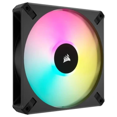 Image de Corsair iCUE AF140 RGB ELITE 140mm PWM Kit de Trois Ventilateurs Huit LED Par Ventilateur Technologie AirGuide Palier Fluid Dynamic Contrôleur Lighting Node CORE Inclus Noir