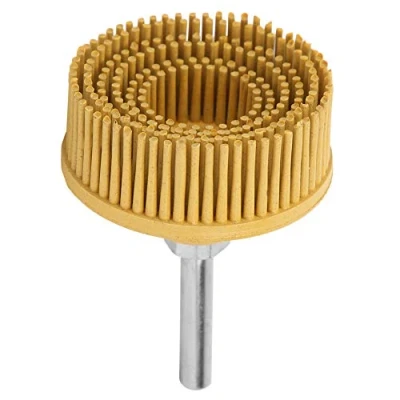 Image de Disque de brosse à poils Meule polissage abrasive en caoutchouc 2 pouces pour le retrait rouille bavure(Jaune)