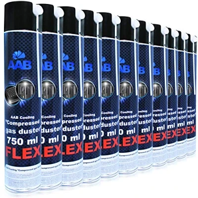 Image de AABCOOLING Compressed Gas Duster Flex 750ml 11 Pièces Bombe Depoussierante avec Un Tube Flexible, d&#039;air Sec, Bouteille Air Comprimé pour Informatique Matériel, Aérosol Dépoussiérant PC