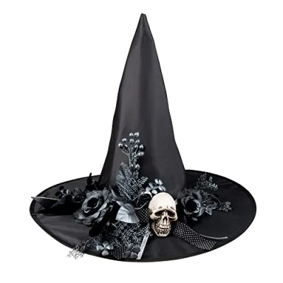 Image de Boland 96993 chapeau de sorcière avec crâne, pour costume carnaval, accessoire magicien et magicien, conte fées