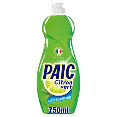 Image de Paic Liquide Vaisselle Citron Vert Super Dégraissant Nettoie Dégraisse Élimine les mauvaises odeurs 750 ml