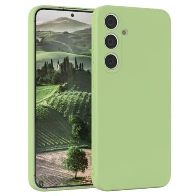 Image de EAZY CASE Coque de Protection en silicone pour Samsung Galaxy S24 Plus, vert, souple, résistante aux chocs, avec l&#039;appareil photo Fine anti chocs Vert pastel