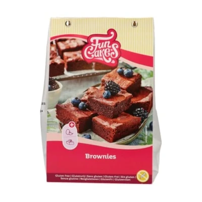 Image de FunCakes Mix pour Brownies, Sans Gluten : Facile à Utiliser, Brownies et Gâteaux au Chocolat avec une riche saveur de Chocolat, Certifié Halal, 500g