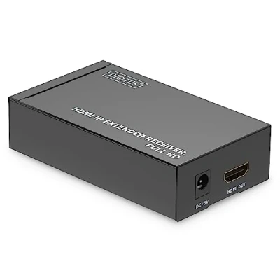 Image de DIGITUS DS 55518 Extender HDMI/HDMI Splitter Full HD 1080p 60 Hz 120 m via câble LAN/Illimité Ethernet (compatible IP) Unité de réception pour 55517 HDCP 1.3