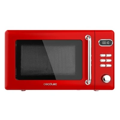 Image de Cecotec Micro ondes Digital avec grill Proclean 5110 Retro Red, 20 L, 700 W sur 5 niveaux, minuterie jusqu&#039;à 60 min, 8 programmes et mode décongélation, design vintage en rouge