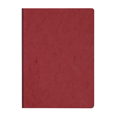 Image de Clairefontaine 791422C Collection Age Bag Un Carnet Cousu Dos Toilé Rouge A4 21x29,7 cm 192 Pages Petits Carreaux Papier Blanc 90 g Couverture Carte Lustrée Grain Cuir