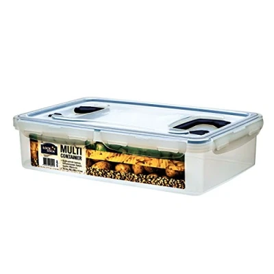 Image de Lock&amp;Lock 2059102 PP Classic Boîte Hermétique Rectangulaire avec Poignée Plastique Transparent 45 x 30 11 cm