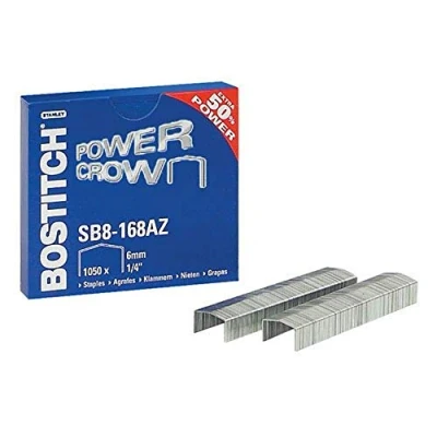 Image de BOSTITCH SB8 168 AZ pour agrafes B8 Plat Clinch/B8 nouvelle génération/B8 Mini B8/b850 Noir Quantité par pack 10500 Clip 11 x 6 mm