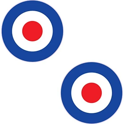 Image de PrintWhizz Lot de 2 stickers ronds en vinyle pour scooter Vespa Lambretta Raf Mod The Who 10,1 cm
