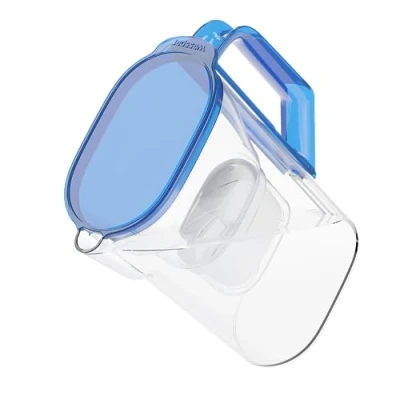 Image de Wessper Carafe d&#039;eau filtrante pour réfrigérateur 2,7l, Pichet avec filtre a eau compatible Brita Maxtra, Réduction du Calcaire, Chlore Bleu