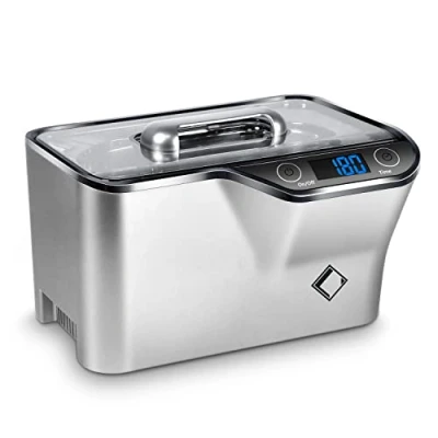 Image de Nettoyeur Ultrasons 50W, 600ML Nettoyant Lunettes de Vue Ultrasonic Cleaner 42KHz avec 5 Modes Nettoyage, Fonction Tactile, Panier et Support à Montres pour Bijoux Colliers