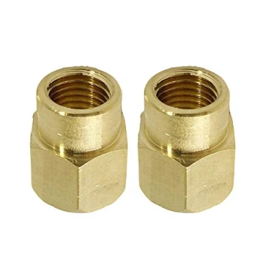 Image de Lot de 2 raccords réducteurs en laiton à tête hexagonale BSP 0,6 cm vers filetage femelle 0,9 pour air, eau, huile