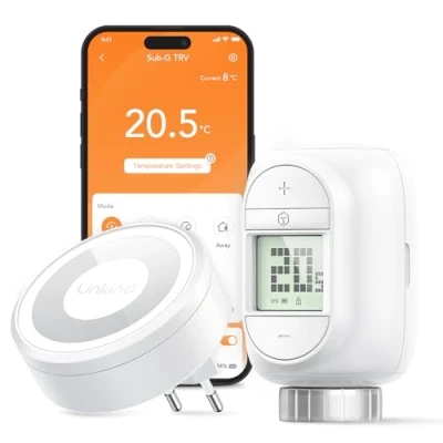 Image de Thermostatique Intelligent avec HUB, Linkind Thermostat Connectée Compatible Alexa et Google Home,Contrôle à Distance &amp; Commande Vocale, Vanne pour Radiateur Eau Chaude HUB
