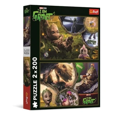 Image de Trefl 2 en 1 : Marvel Guardians of The Galaxy, Je suis Groot x 200 Pièces Ensemble de Deux Puzzle pour Les Adolescents, 13315, Multicolor