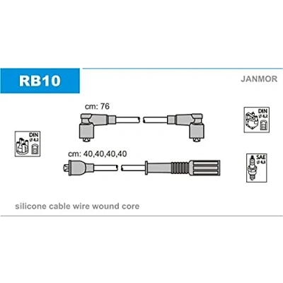 Image de JANMOR RB10 Jeu De Fils d&#039;Allumage RENAULT: CLIO 1, R11 3/5 portes