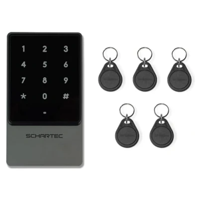 Image de SCHARTEC Bouton de code avec puce RFID, transpondeur cartes, lecteur, transpondeur, contrôle d&#039;accès, clavier, ouvre porte