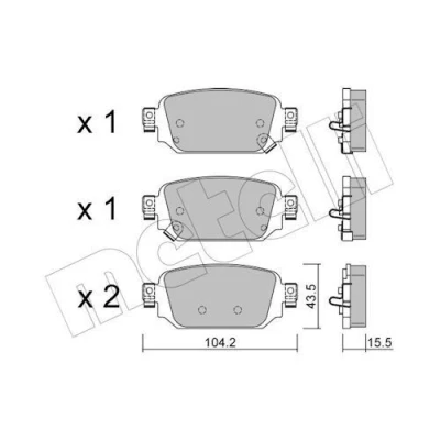 Image de METELLI 22 1238 0 Jeu de plaquettes frein avec indicateur d&#039;usure MAZDA: 3 3/5 portes, CX 3, Berline